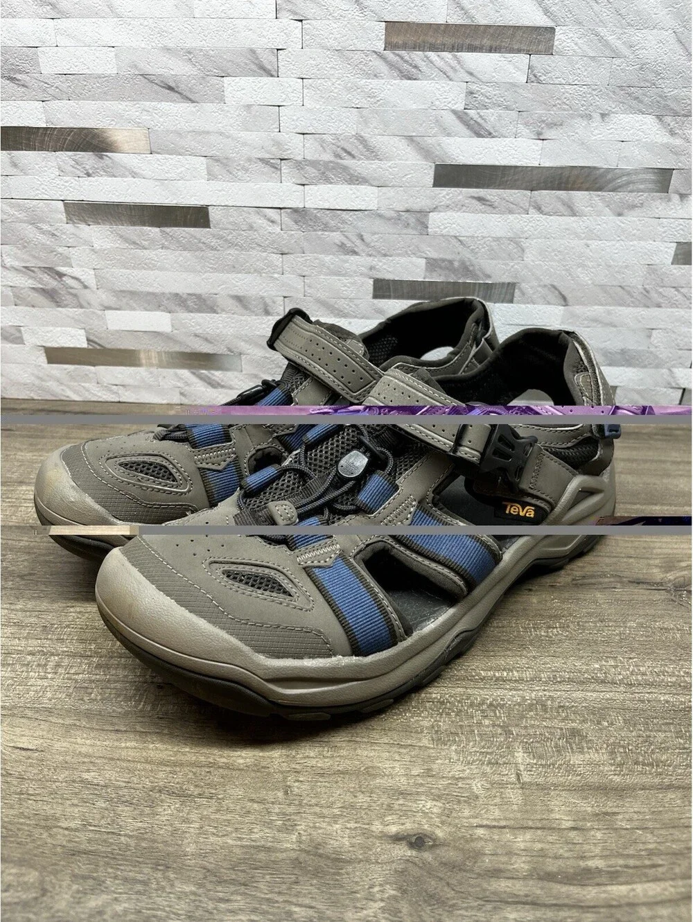 Teva Men's Omnium 2 Sandals, Gray/Blue US Size 10 (Style #1019180)